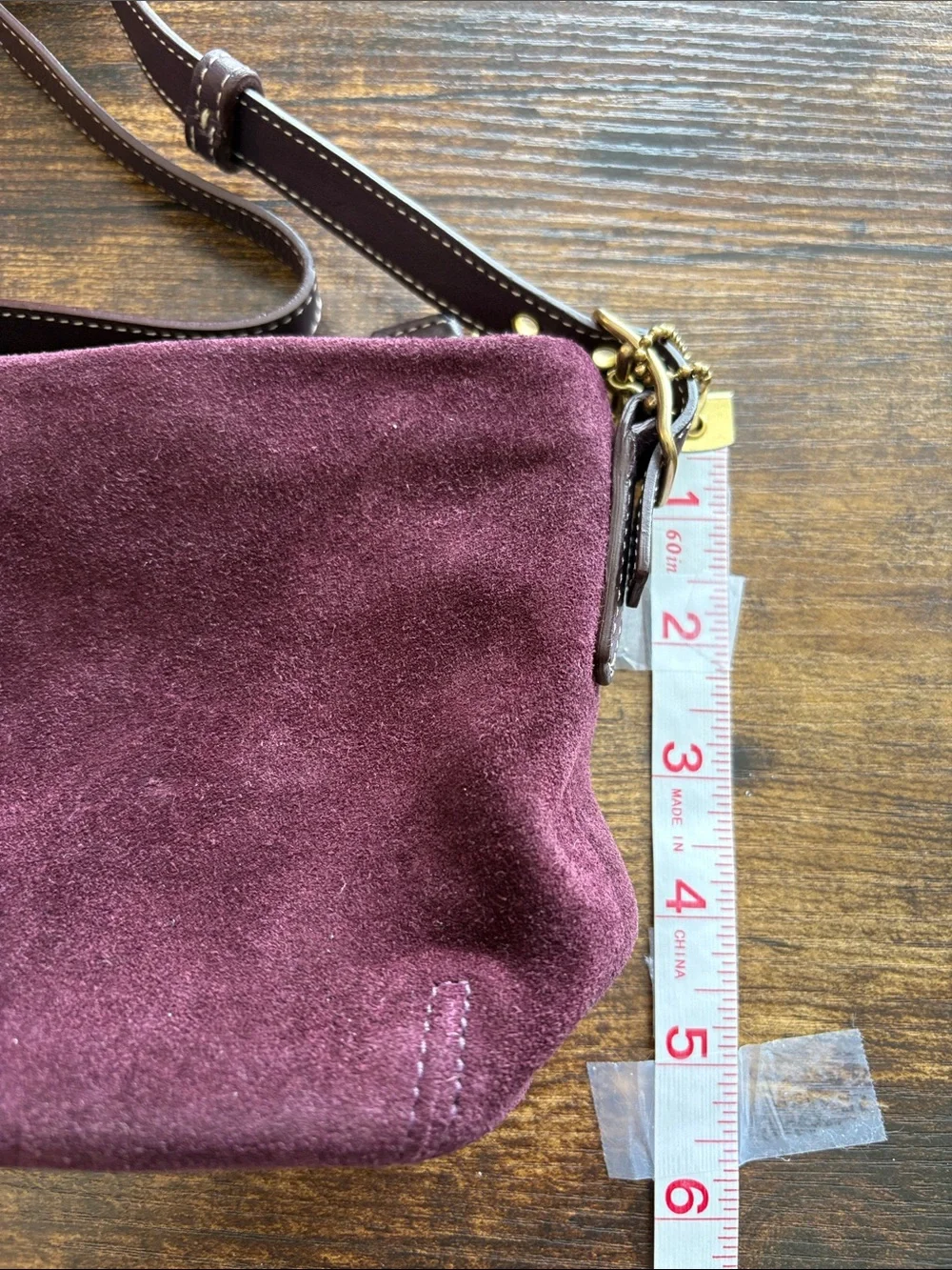 Coach Suede Purse in Plum - Women Bags
